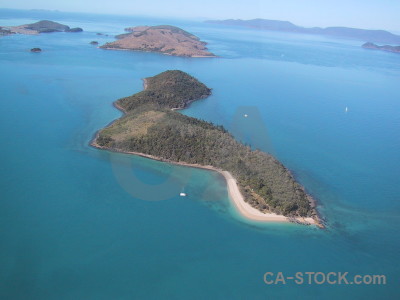 Aerial island water blue sea.
