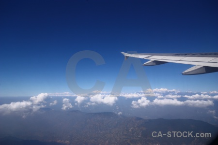 Aerial landscape airplane nepal wing.
