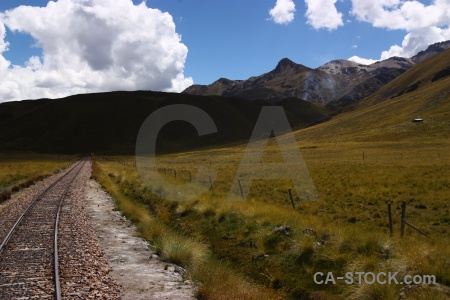 Andes grass sky cloud track.