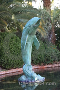 Animal statue green dolphin.