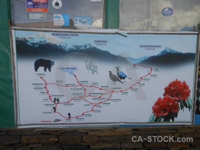 Annapurna sanctuary trek asia sign tadapani south.