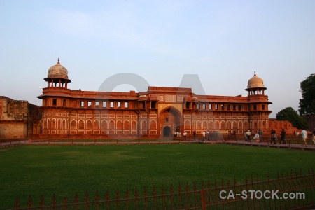 Archway mughal building grass agra.