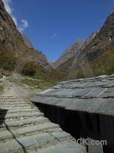 Asia path mountain sky valley.
