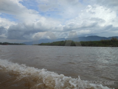 Asia wake thailand mekong river water.