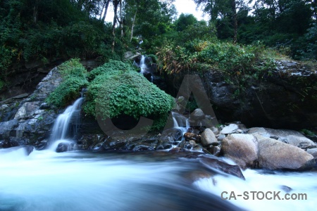 Asia waterfall river annapurna sanctuary trek boulder.