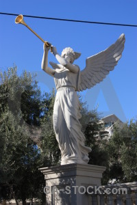 Blue angel statue.