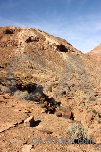 Blue brown mountain desert landscape.