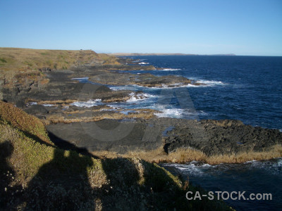 Blue coast landscape.