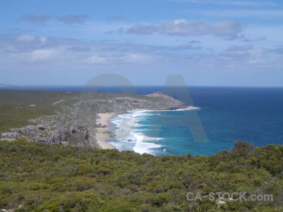 Blue coast landscape.