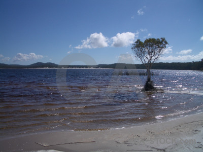 Blue coast landscape.