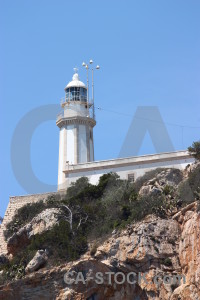 Blue europe cliff punta estrella lighthouse.