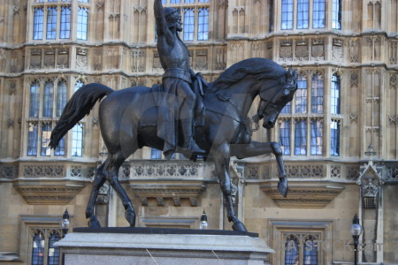 Blue horse animal statue.