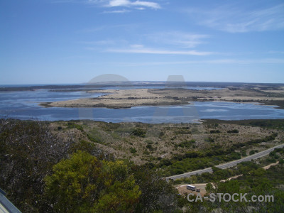 Blue landscape coast.