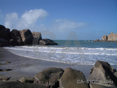 Blue landscape coast.