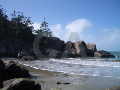 Blue landscape coast.