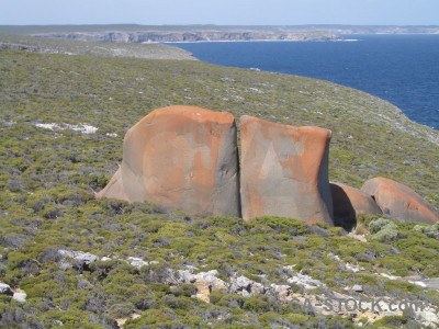 Blue rock landscape.