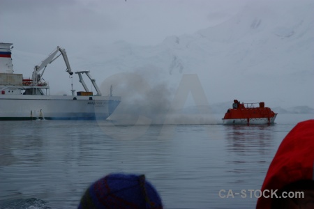Boat vehicle lifeboat antarctic peninsula akademik ioffe.