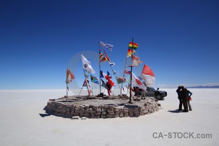 Bolivia flag south america salt flat andes.