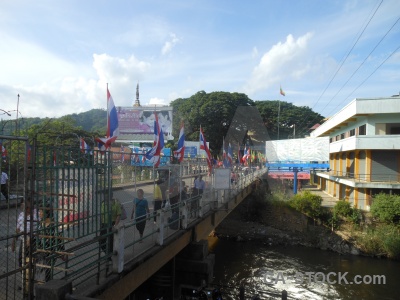 Bridge cloud burma railing myanmar.