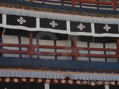 Building china tibet monastery railing.