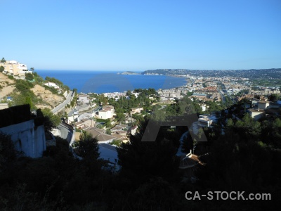 Building sea javea spain tree.