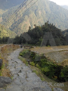 Chhomrong valley himalayan nepal mountain.