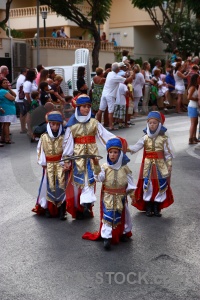 Christian fiesta javea person costume.