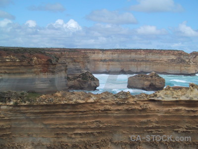 Cliff blue coast rock.