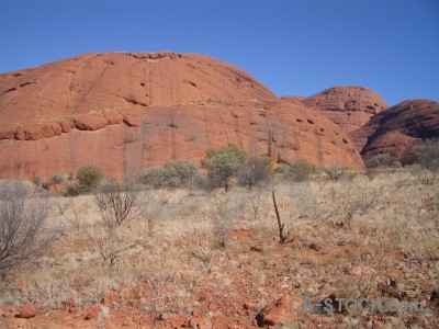 Cliff blue desert rock.