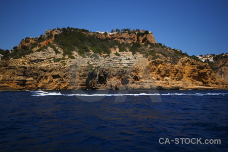 Cliff europe javea blue sea.