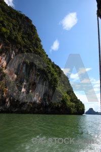 Cliff sea limestone thailand asia.