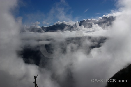 Cloud peru south america mountain inca trail.