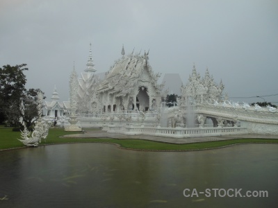 Cloud pond lake white temple southeast asia.