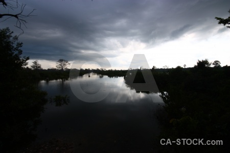 Cloud reflection angkor storm water.