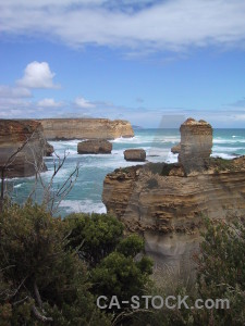 Coast blue rock cliff.