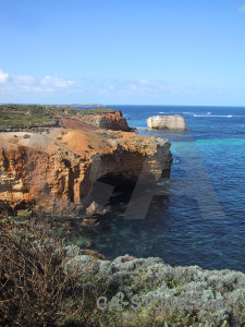 Coast landscape blue.