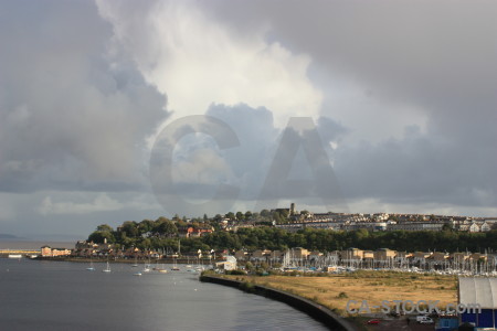 Coast landscape gray sky.