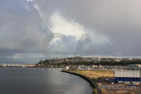 Coast landscape sky gray.