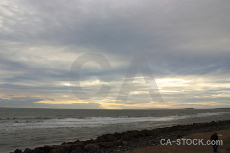 Coast sea water cloud sky.