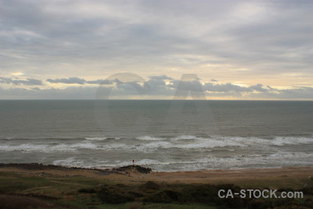 Coast sky gray landscape.