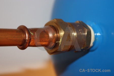 Copper nut pipe scientific object.