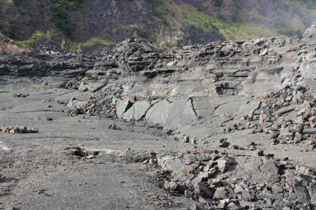 Crater lava gray volcanic.