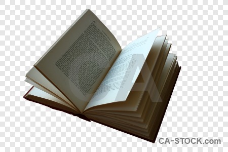 Cut out book transparent object.