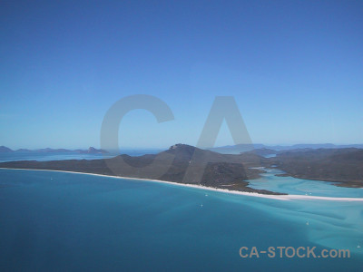 Cyan blue landscape coast.