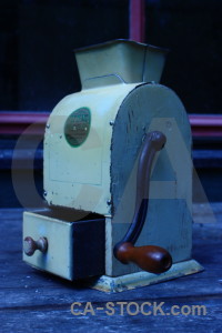 Cyan scientific coffee grinder blue object.