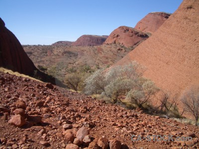 Desert cliff blue rock.