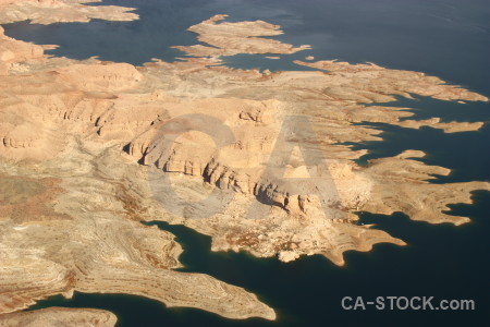 Desert mountain lake water landscape.