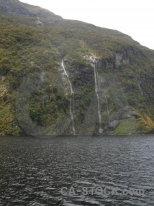 Doubtful sound waterfall tree sky fiordland.
