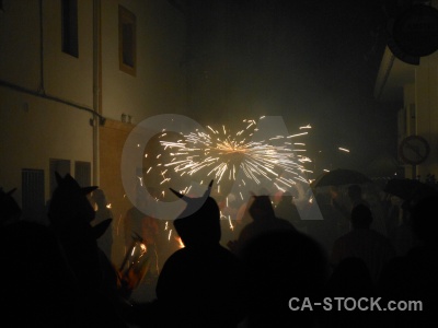 Firework correfocs building fiesta javea.