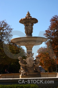 Fountain monument madrid europe sky.